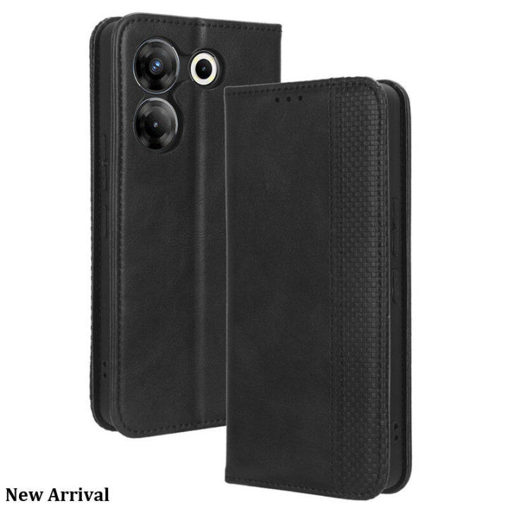 New Phone case Tecno Camon 20 Pro Back cover Vintage Wallet Back cover Flip Folio Card Slot Stand Cover
