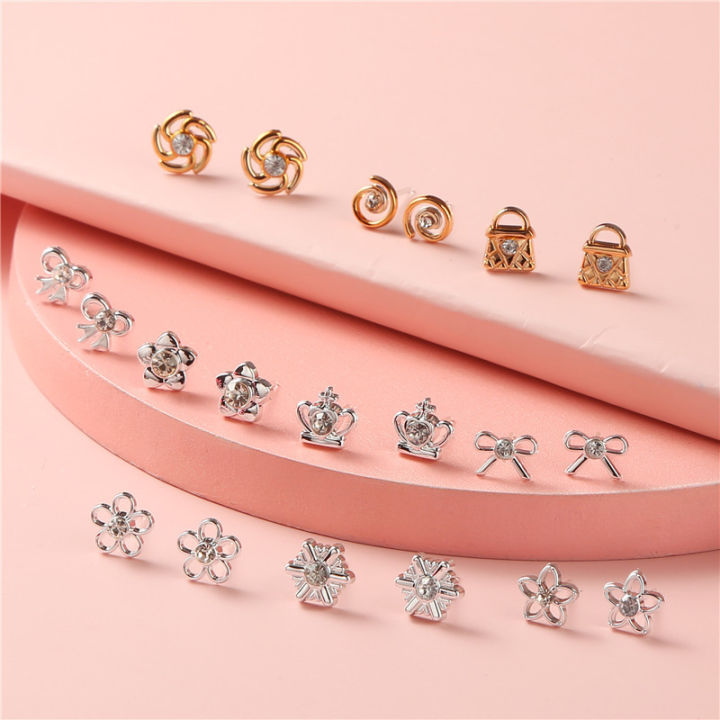 36%20Pairs%20Box%20Earrings%20Love%20Stud%20Earrings%20Set%20Women%20Wholesale%20Mixed%20Color%20Gold%20&%20Silver%20Point%20Diamond%20Earrings%20Box%20Stud%20Earrings%20Accessories%20-%20Image%202