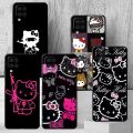 Cute Cool Hello Kitty Cat Case For Samsung Galaxy A52 A12 A32 4G 5G A21s A03 A22 A31 A50 A51 A71 A72 A20e A13 Black Soft Cover. 