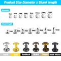 100Sets 5-10mm Metal Double Cap Rivets Stud Rivet Button Round Nail Spike For Leathercraft Repair Shoes Bag Belt Clothing Garment Accessories With Tools. 