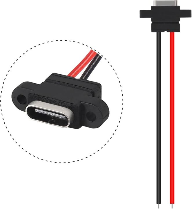 Type-C 2 Pin Female USB Port With Cable 1Pcs | Daraz.com.bd