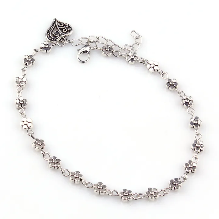 Fashion%20Tibetan%20Silver%20Bead%20Hollow%20Plum%20Daisy%20Flowers%20Heart-Shaped%20Anklet%20For%20Women%20Foot%20Chain%20Barefoot%20Sandals%20Beach%20Jewelry%20-%20Image%2010