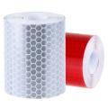 2 pcs 50mm × 3 meter Adhesive Tape Warning Tape Reflector Tape Security Marking Tape White and Red.