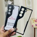 Ultra-Hybrid Crystal Clear Back Cover Case for Tecno Camon 40 4G | Total Camera Protection | Shockproof Design | Transparent Back (PC & TPU) Tecno Camon 40 4G (Black Bumper) TecnoCamon40BackCase.