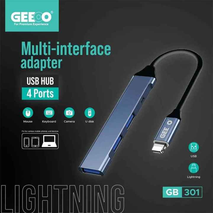 Geeoo GB-301 Lightning HUB 4-in1 OTG Adapter