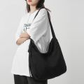 Women Casual Canvas School Crossbody Bags For Student Female Solid Color Large Capacity Tote Bag Trendy Cool Men Shoulder Bag.