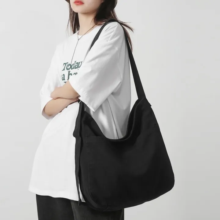 Women%20Casual%20Canvas%20School%20Crossbody%20Bags%20For%20Student%20Female%20Solid%20Color%20Large%20Capacity%20Tote%20Bag%20Trendy%20Cool%20Men%20Shoulder%20Bag%20-%20Image%205