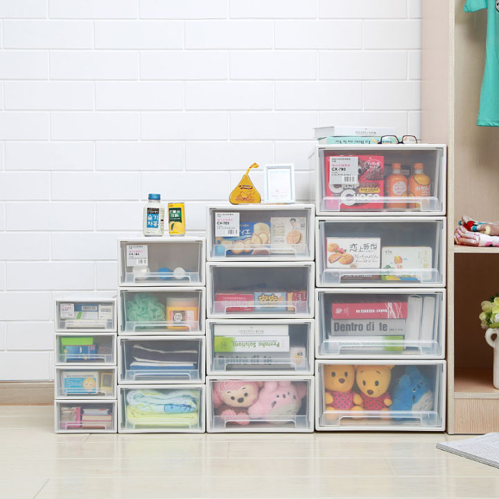 Transparent thickened storage box, plastic drawer storage cabinet, storage box, clothing organizer, children's baby wardrobe