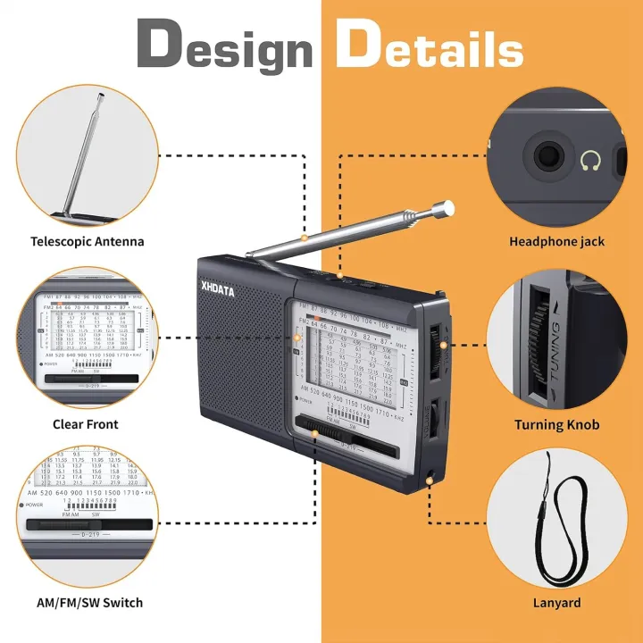 XHDATA%20D219%20Portable%20AM,%20FM,%20Shortwave%20Radio%20Excellent%20Signal%20Reception%20Capacity%20and%20Crystal%20Clear%20Sound%20Quality.%20Best%20For%20Short%20Wave%20Lover.%20High%20Sensitivity%20Shortwave%20Pocket%20Radio.%20Xhdata%20D219%20International%20Brand%20Radio%20(Gray/Silver)%20-%20Image%203