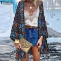 Summer Bohemian Beach Printed Cardigan Women Floral Long Sleeve Blouse ZANZEA Kimono Vintage Open Front Holiday Shirt Tunic Tops House Foocus. 