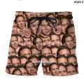 Nicolas Cage Funny Face Graphic Beach Shorts Men Cool 3D Printed Board Shorts Swimsuit Summer Hawaii Swim Trunks Kids Ice Shorts. 