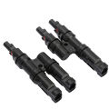 1 Pair T Type Branch Solar Panel Adapter 2 in 1 Parallel Connector Cable Splitter. 