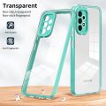 Transparent Phone Case For Samsung Galaxy A52 / Galaxy A52 5G / Galaxy A52s 5G Soft TPU Shockproof Casing 2 in 1 Candy Colors Clear Silicone Back Cover. 