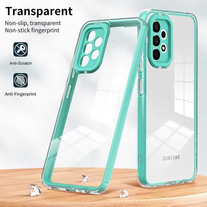 Transparent%20Phone%20Case%20For%20Samsung%20Galaxy%20A52%20/%20Galaxy%20A52%205G%20/%20Galaxy%20A52s%205G%20Soft%20TPU%20Shockproof%20Casing%202%20in%201%20Candy%20Colors%20Clear%20Silicone%20Back%20Cover%20-%20Image%202