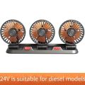 Car threehead fan for cars with adjustable rotating wind power with parking sign multifunctional mini small fan for home use.