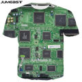 【100%-original】 Jumeast 3D Electronic Chip Printed Men T-shirts Oversized Aesthetic Flipper Zero Hacker Graphic T Shirt Clothing Tops T-shirty. 