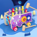 Children's Digital Animal Building Block 18 Hole Intelligence Car Geometric Shape Matching Elephant Towing Ground Squirrel Classification Box. 