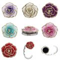 Rose Flower Pattern Portable Folding Table Hook Clasp Purse Bag Handbag Hooks Hanger Holder. 
