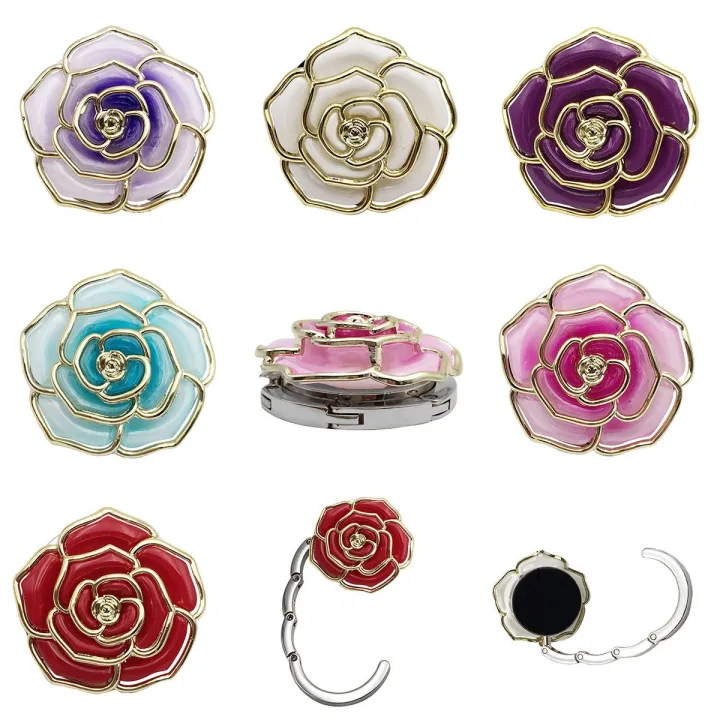 Rose%20Flower%20Pattern%20Portable%20Folding%20Table%20Hook%20Clasp%20Purse%20Bag%20Handbag%20Hooks%20Hanger%20Holder%20-%20Image%205