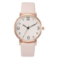 【The road to happiness Store】Luxury quartz alloy watch ladies fashion stainless steel dial casual bracele watch leather wristwatch for women. 