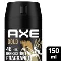 International European product Body spray A-X-E Gold used for male - 150 ml. 