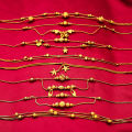 Japanese and Korean fashion Xiaohongshu Douyin same style anklet Vietnamese sand gold plated summer love bell multi-line anklet for women.