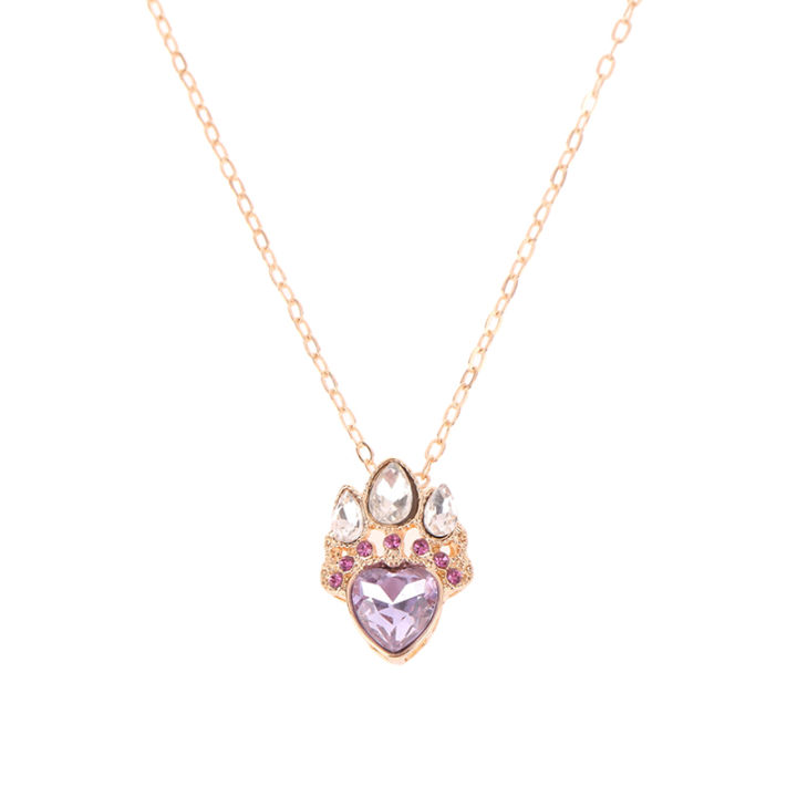 【Trending】 Rapunzel Crown Charm Necklace For Women Princess Crown Necklace Jewelry Gift ZHANGNA