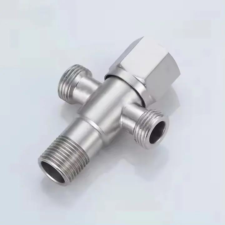 SUS304%20Stainless%20Steel%20Bathroom%20Quarter%20Turn%20Angle%20Valve%20Shower%20System%20Replacement%20Part%203-Way%20T-Adapter%20G%201/2%20Brushed%20Finish%20-%20Image%203