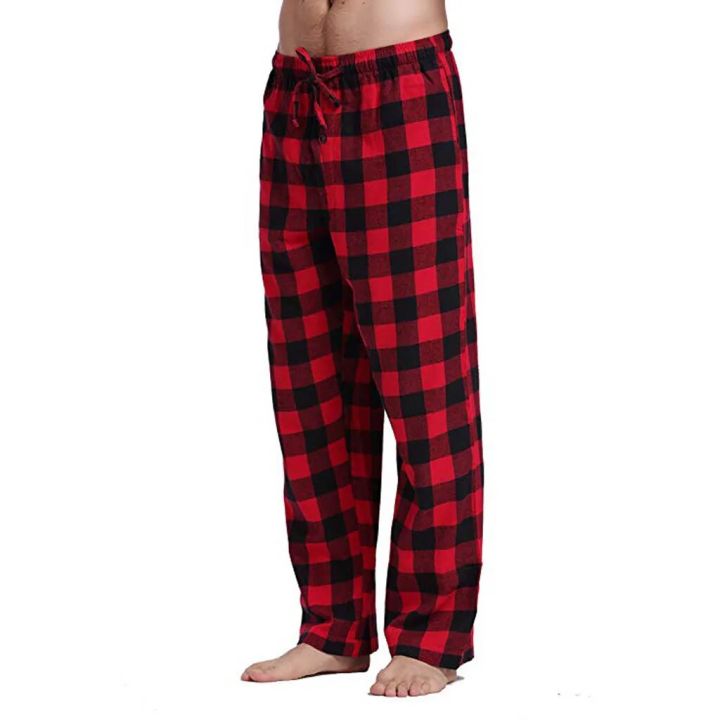 Mens%20Loose%20Sleep%20Bottoms%20Plaid%20Flannel%20Lounge/pajama%20Bottoms%20Casual%20Pants%20Daily%20Loose%20Fit%20High%20Waist%20Stretchy%20Sleeping%20Trousers%20-%20Image%202
