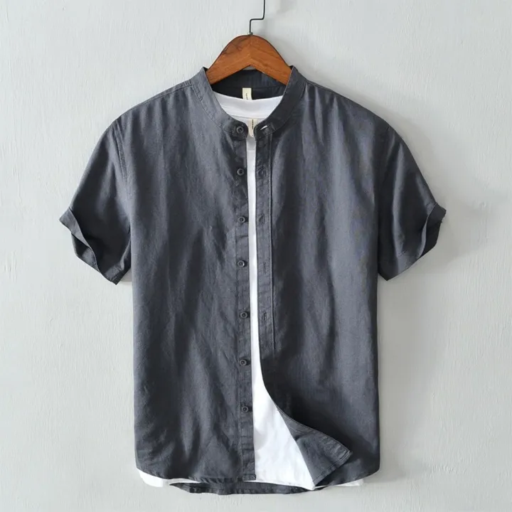 Casual%20Shirts%20Men%20Fashion%20Clothing%20Summer%20Clothes%20For%20Men%20Linen%20Shirt%20Casual%20Short%20Sleeve%20Tshirt%20Tops%20Breathable%20Cool%20Slim%20Fit%20-%20Image%205
