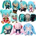 Original Hatsune Miku Doll Christmas Style Hatsune Cos Doll Japanese Anime Take Green Onion Bowknot Hatsune Girl Gift Plush Toy. 