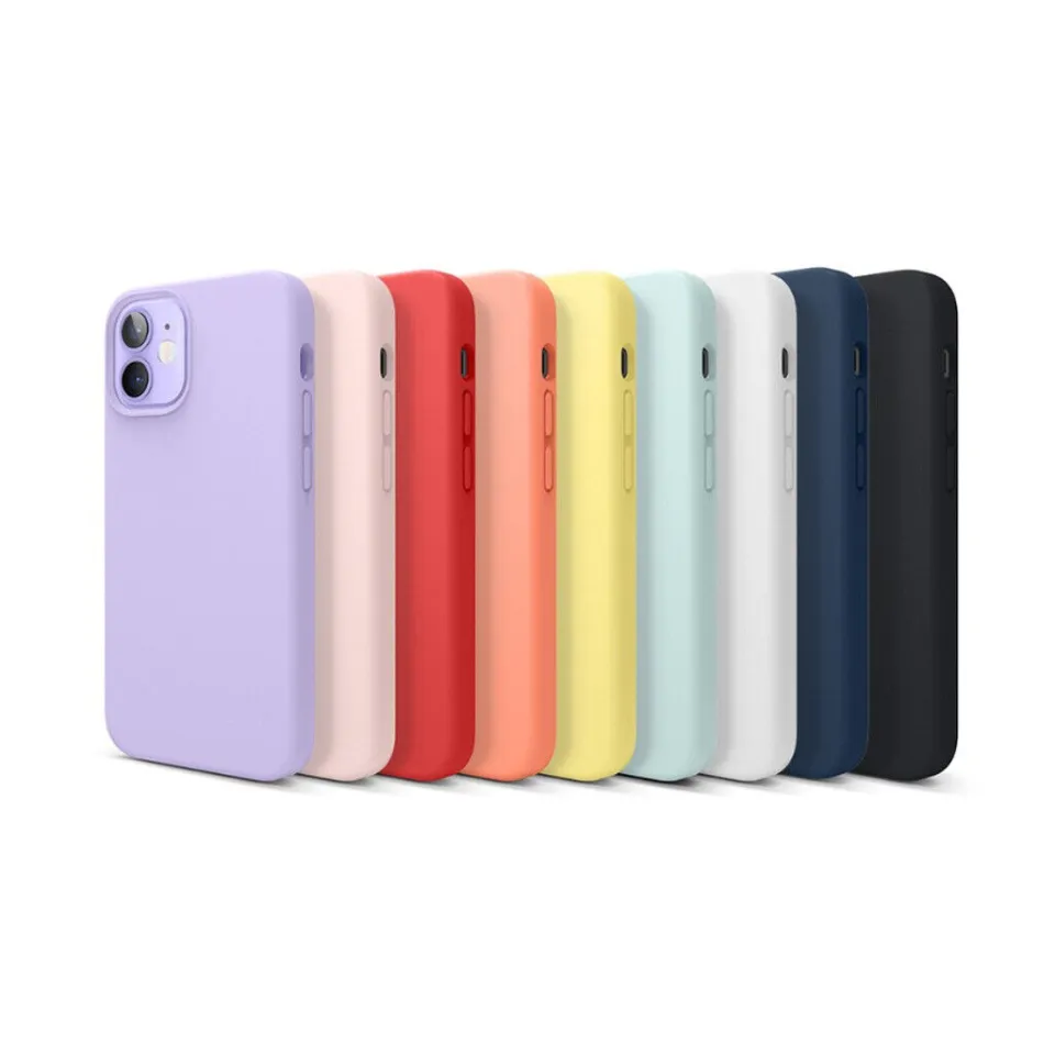 For Apple iPhone 12 Mini Back Cover Silicone Luxury Liquid Silicone  Shock-proof Phone Back Cover