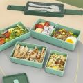 1pc 1450ML 3-layers Lunch Box With Tableware, Portable Detachable Microwavable Hermetic Bento Box For Adults School Office. 