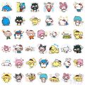 80Pcs/Set ❉ Sanrio Family Series 01 Funny Emoji Mini Stickers ❉ DIY Fashion Mixed Waterproof Doodle Decals Stickers.