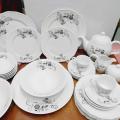 36 Pcs Dinner Set With 6x Dinner Plate, 6x Breakfast Plate, 6x Cup, 6x Saucer, 6x Sweet Bowl, 1x Curry Bowl, 1x Rice Dish, Tea Pot, Suger Pot,Salt Pot.. 