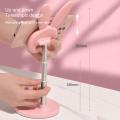 【happy one】Cute Bunny Phone Metal Desktop Cell Phone Stand Height For iPhone iPad Tablet Foldable Extend Support.