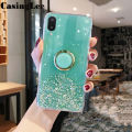 Casinglee for Samsung Galaxy A01 case Shiny Ring Glitter Soft Transparent Holder Stand Back cover with String for Samsung A01 Phone cases cover Stars Moon Girls. 