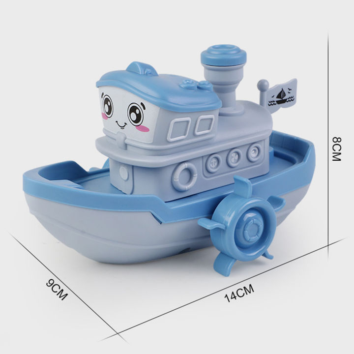 【Yurui】Clockwork Durable Kids Floating Boat Ship Summer Water