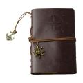 Retro Spiral Notebook Diary Notepad Vintage Pirate Anchors PU Leather Note Book for raveler Journal - notebook. 