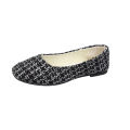 2023 spring and summer new Korean version of the versatile Internet celebrity square toe flat small fragrance wind single shoes beanie shoes plus size women's shoes 4243. 