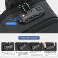 Lifetime Warranty Chest Bag Men 9.7inch IPad Pack Korean Style Shoulder Bag Waterproof Cross Bag Men' s Bag TSA Anti Theft Pack.