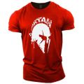 Vintage Men's T Shirt Spartan Print 3D T-Shirts Summer Short Sleeve Tops Personality Streetwear Oversized Tee Shirt Men Clothes.