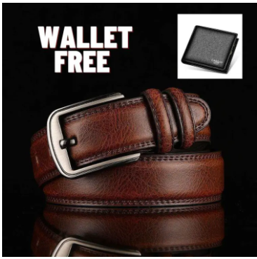 Long Lasting pu Leather Belt For Men (wallet Free)