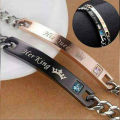 Trendy - Metal - Unisex - Strand Looking - Crown Design - Stainless Steel - Couple Bracelets for Lovers Gift. 