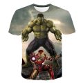 Boy Superhero Hulk Iron Man T-shirts for Kids Boys Clothes Anime T-shirt 3d Printed Young Children Cartoon Fashion Girl Tops Tee. 