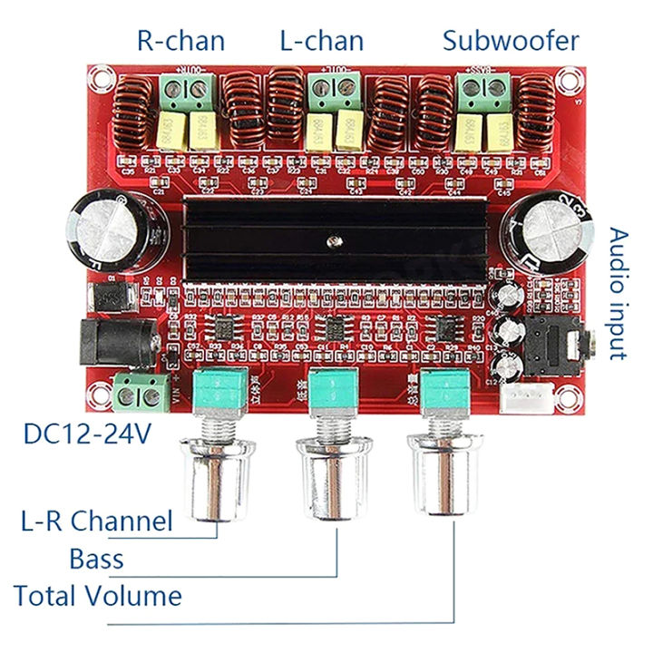 XH-M189 2x50W DC24V Dual Track digitale versterker TPA3116D2