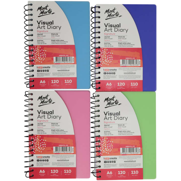 Mont Marte Visual Art Diary PP Coloured Cover A6