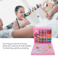Travel Art Set, Washable Widely Used Drawing Art Kit Stimulate Creativity with Storage Box for Sketching. 