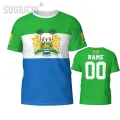 Custom Name Number Sierra Leone Flag Emblem 3D T-shirts For Men Women Tees jersey team Clothes Soccer Football Fans Gift T shirt. 