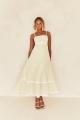 Traf Female Dress Summer Lace Patchwork Frock Elegant Suspender Strapless One-piece Dress Oversized Long Skirt Casual Streetwear.